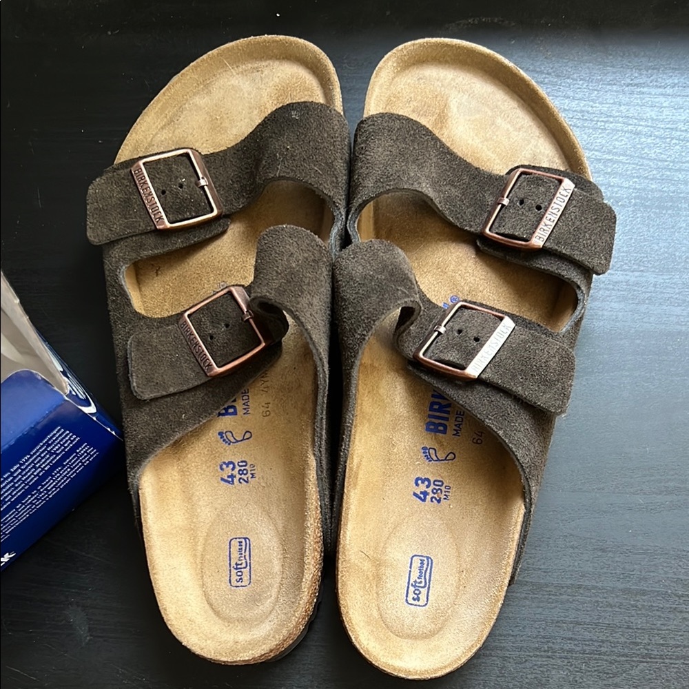 Birkenstock Dark Brown Suede Sandals